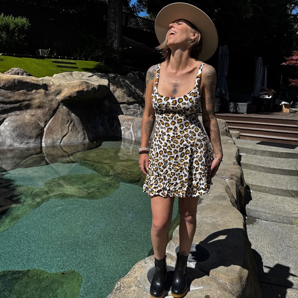 Bali Boat House Leopard Print Sundress with back tie and cutout